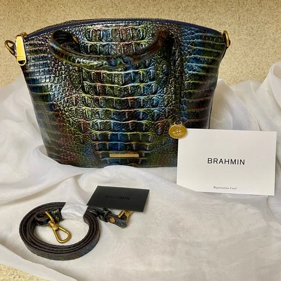 Brahmin Multi Westfield Crocodile Iridescent Leather Women's Crossbody Bag NWT - Picture 2 of 6